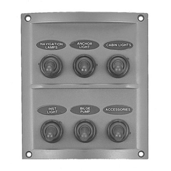 Plastimo SPLASHPROOF SWITCH PANEL 6 GANG