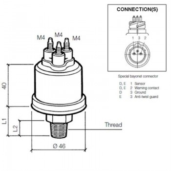 VDO Druckgeber 0-16 Bar - M18