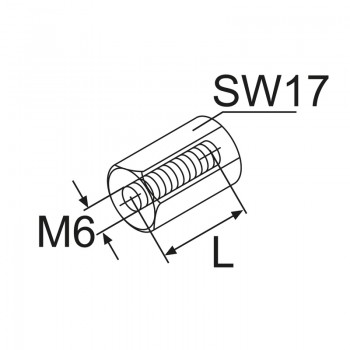 Webasto Distanzmutter, M6x30, Stahl verzinkt