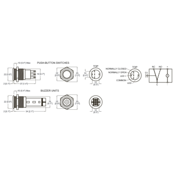 BEP Schalter Drucktaster On/Off 12V blau