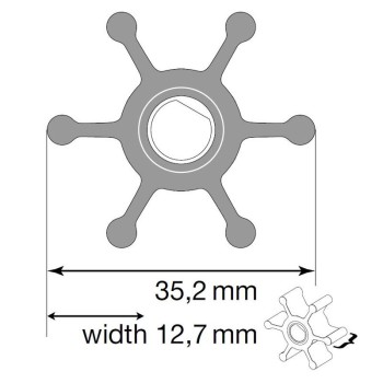 Johnson Impeller für F2 Pumpe, Nitril, mit O-Ring