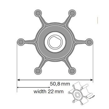 Johnson Impeller für F4 Pumpe, Nitril