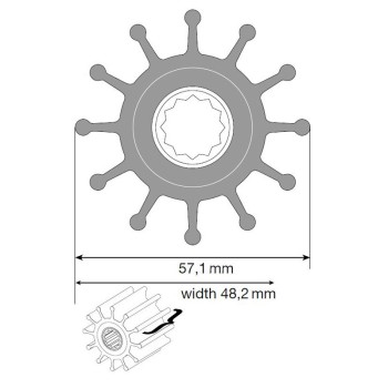 Johnson Impeller für F6 Pumpe, MC97/EPDM