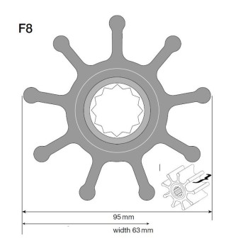 Johnson Impeller für F8 Pumpe, Neopren