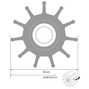 Johnson Impeller für F8 Pumpe, Nitril