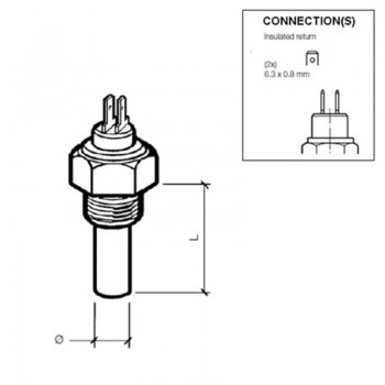 VDO Kühlmitteltemperatursensor 120°C - 5/8-18 UNF-