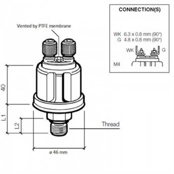 VDO Öldruck Sensor 10bar/150psi, 1p, M10 x 1