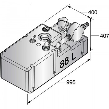 Vetus Schmutzwassertanksystem 88l/24V