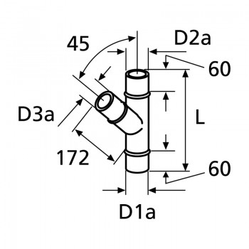 Webasto Abzweigstueck 80/80/60 45 Grad