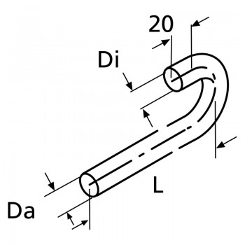 Webasto ET Formschlauch D20 180 Grad L=190