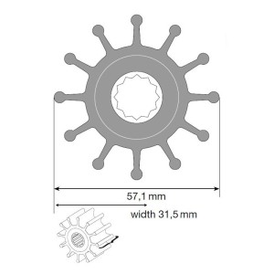 Johnson Impeller für F5 Pumpe, MC97/EPDM