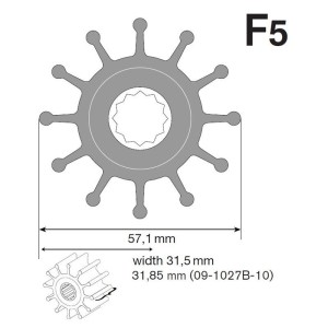 Johnson Impeller für F5 Pumpe, Nitril