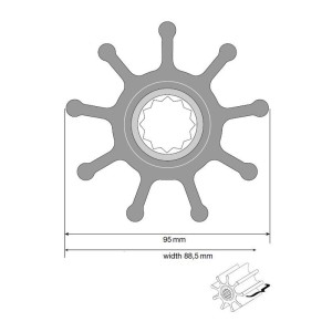 Johnson Impeller für F9 Pumpe, Neopren