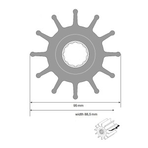 Johnson Impeller für F9 Pumpe, Neopren