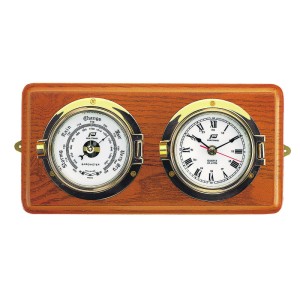 Plastimo 3 ZOLL UHR UND BAROMETER AUF TEAK