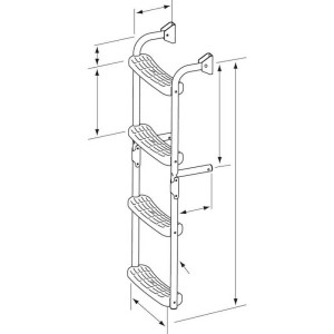 Plastimo INOX LEITER KLAPPBAR 2+2 STUFEN GRAU 90D