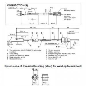 VDO Pyrometer (Abgastemperatur) Sensor, 100-900°C