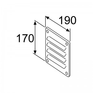 Webasto Luftzufuhrgitter W=170 L=190, Aluminium